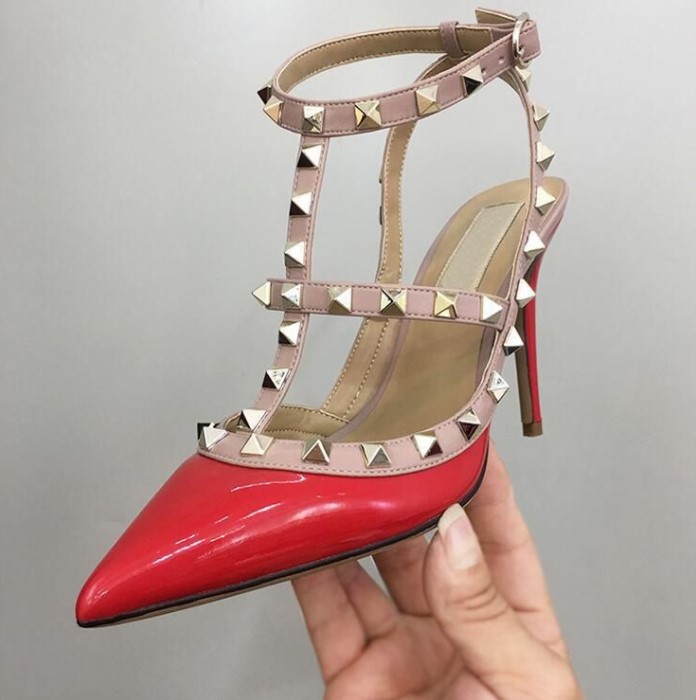 2023 Brand Patent Leather Women's Rivet Sandals Pointed Toe Two Ankle Buckle Ladies Sexy Rivet High Heels Neon Color Dress Shoes, 22
2023 Brand Patent Leather Women's Rivet Sandals Pointed Toe Two Ankle Buckle Ladies Sexy Rivet High Heels Neon Color Dress Shoes, 22