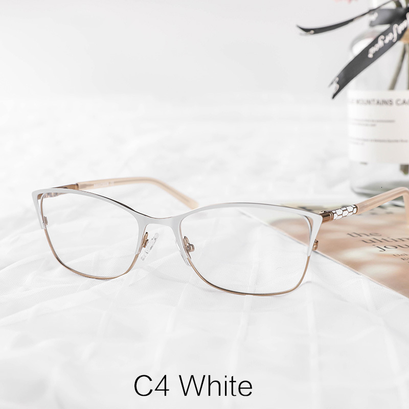 Sunglasses Frames Metal Women Cat Eye Optical Glasses Frame Clear Beautiful Fashion Transparent Grade Armacao De Eyeglasses For WomenTWM7554C1 230307