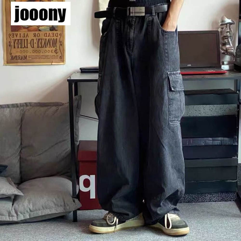 Men's Jeans Baggy Jeans Trousers Male Denim Pants Black Wide Leg Pants Men's Jeans Oversize Cargo Korean Streetwear Hip Hop Harajuku 230308