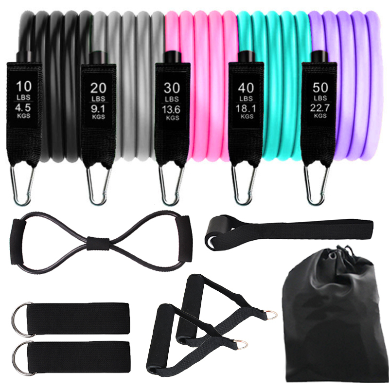 Resistance Bands 12PCS Set Bodybuilding Home Gym Equipment Professional Training Weight Fitness Elastic Rubber Expander 230307