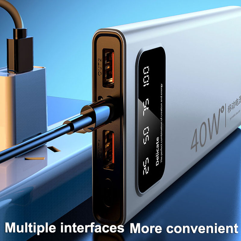 40W Fast Charging Power Bank Portable 20000mAh Charger Digital Display External Battery Pack for iphone Xiaomi Samsung