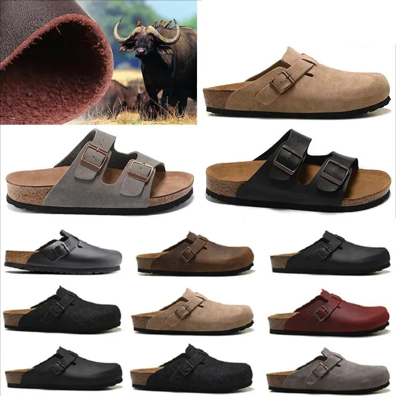 

Designer women birkenstock Sandals Boston Clogs Slippers Slides Germany Cork Sandal fur slide mens Loafers Shoes Leather Suede Taupe slipper Arizona Mayari, Color#1