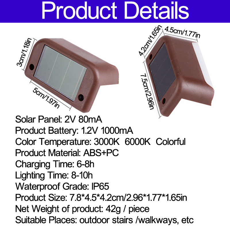 Solar Flood Lights LED Solar Deck Lamps IP65 Waterproof Outdoor Garden Pathway Patio Stairs Steps Fence Lamps for Step Stairs Pathway Walkway Garden