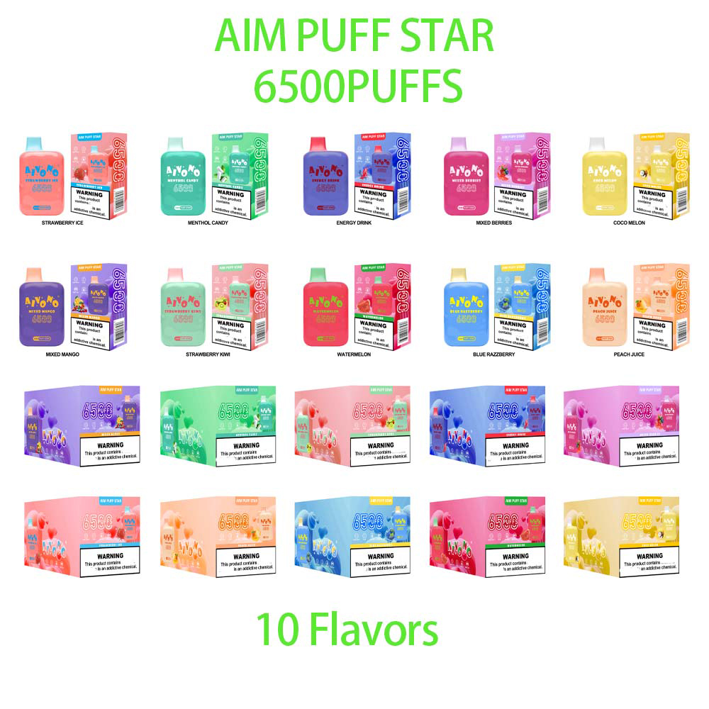 Original AIVONO AIM-PUFF STAR LOST MARY Elf Disposable Vape 6500 Puffs Bar Vape Pen ECigarette Device With 650mAh Battery 13ml 1.2ohm Mesh coil And Type-C Rechargable
Original AIVONO AIM-PUFF STAR LOST MARY Elf Disposable Vape 6500 Puffs Bar Vape Pen ECigarette Device With 650mAh Battery 13ml 1.2ohm Mesh coil And Type-C Rechargable