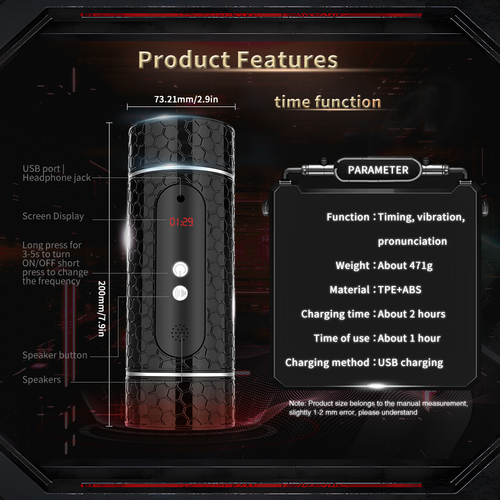 Masturbators Automatic Male Masturbator Cup Timing Vibrator Dual Channel vagina blowjob pocket masturbation cup sex toy for men Adult Goods 230307