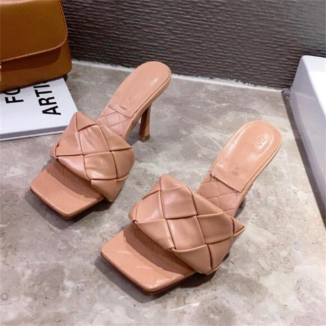 Women High Heels Sandals Mules Pumps Individual Weave Luxury Slides Leisure Ladies Prom Slippers Women's Shoes