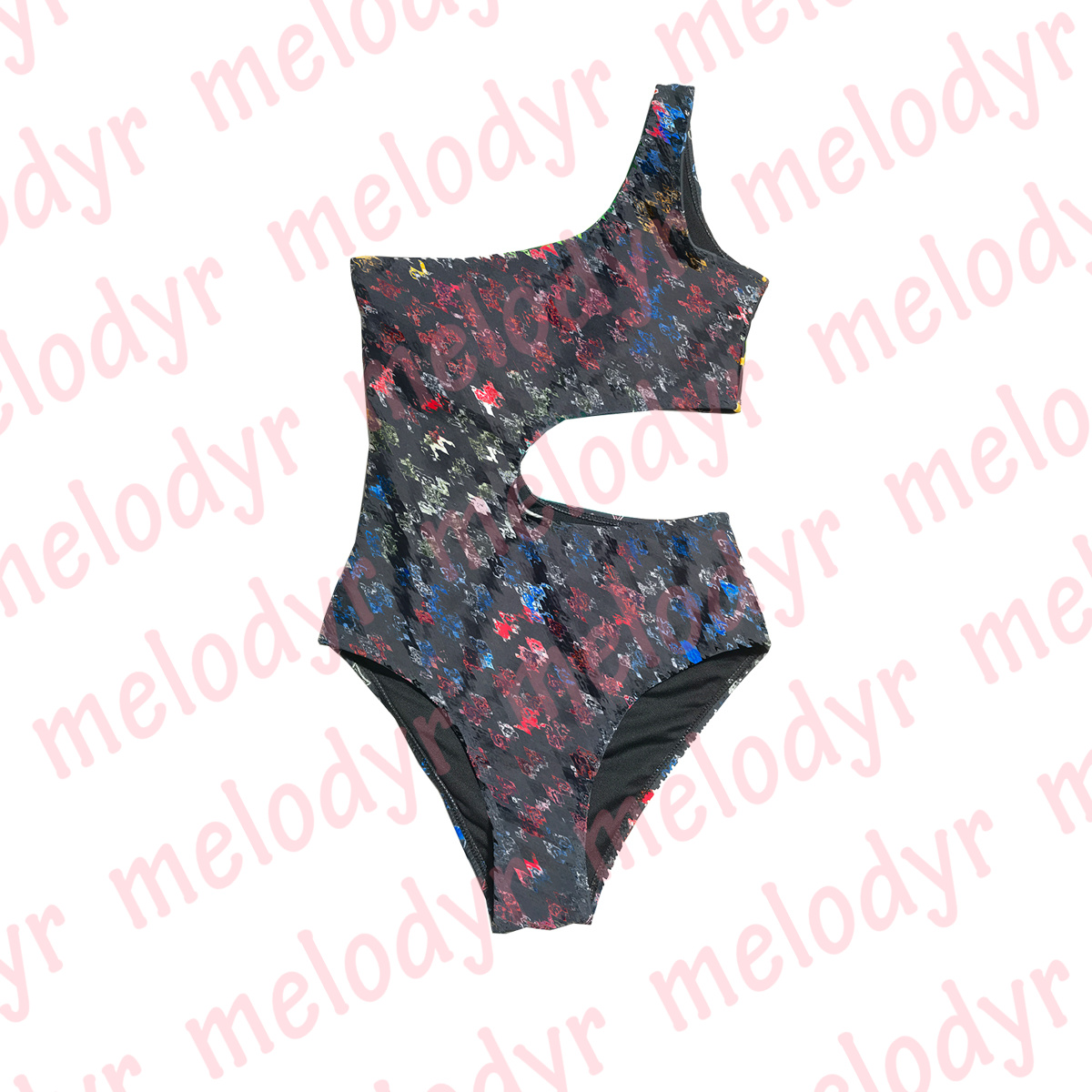 Summer One Shoulder Swimsuit Hollow One Piece Swimwear Letter Printed Bikini Beach Bathing Suit, Black
Summer One Shoulder Swimsuit Hollow One Piece Swimwear Letter Printed Bikini Beach Bathing Suit, Black