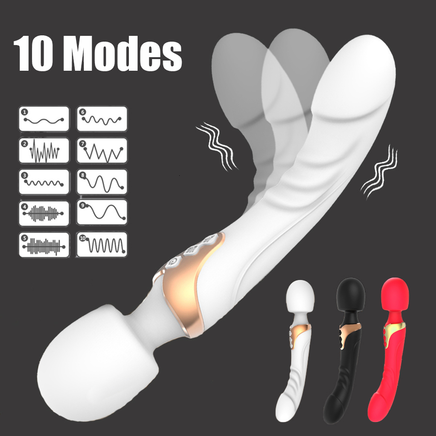 Vibrators Powerful AV Vibrator Dildos Magic Wand for Women 10 Modes Clitoris Stimulator G Spot Vagina Massager Adult Sex Toys Woman 230307