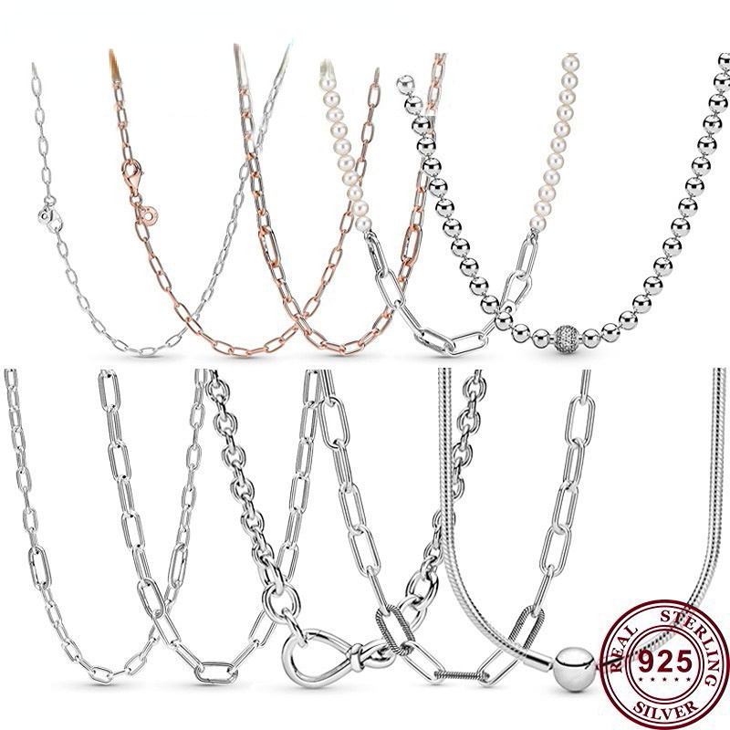 925 Silver Fit Pandora Necklace Pendant heart women fashion jewelry Exquisite Chain Link Me Series
925 Silver Fit Pandora Necklace Pendant heart women fashion jewelry Exquisite Chain Link Me Series