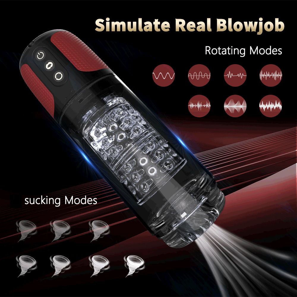 Masturbators Automatic Male Masturbation Cup Fully Waterproof With Rotating Vacuum Suction Modes Real Vagina Adult Sex Toys For Men UNIMAT 230307