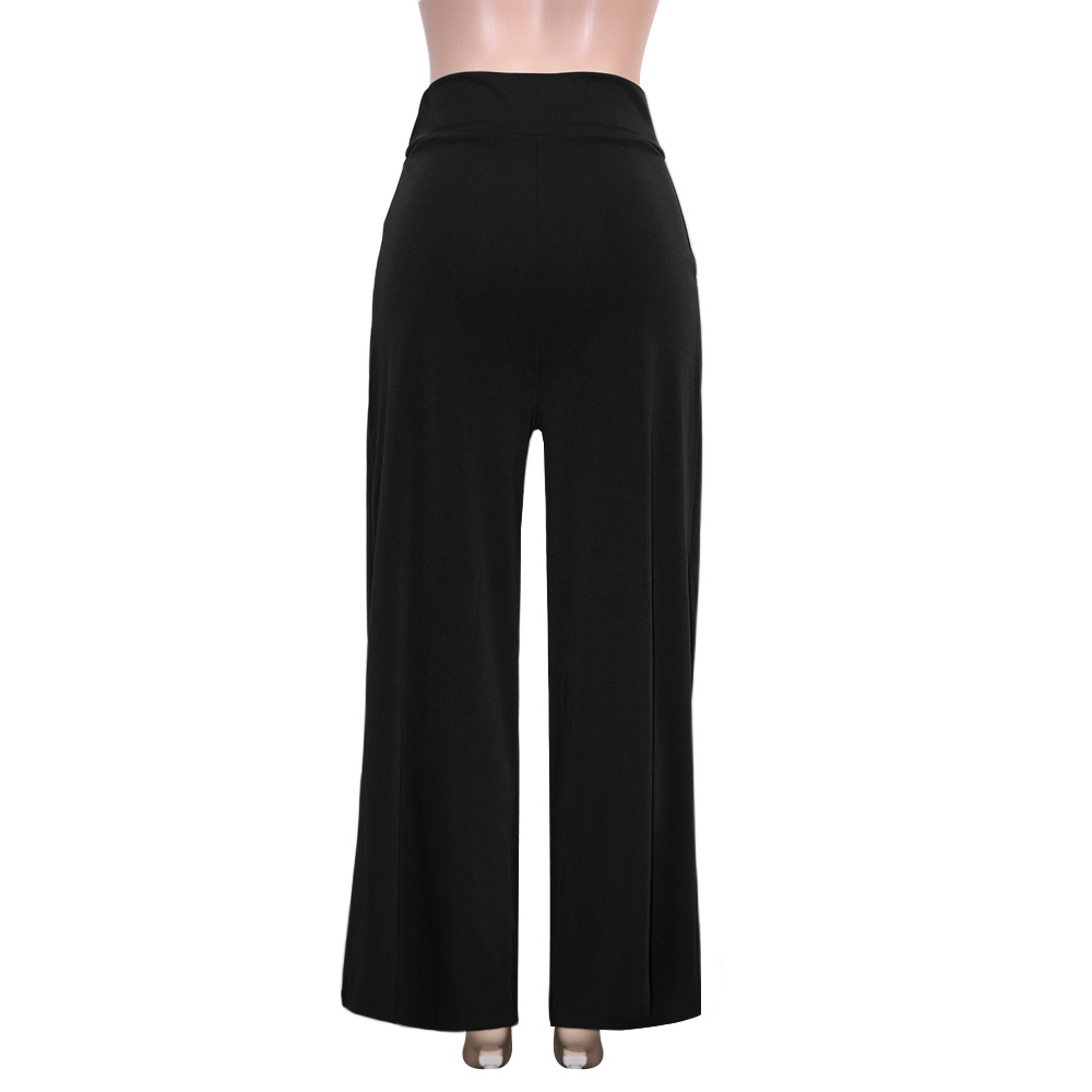 Women Palazzo Long Pants High Waist Wide Leg Stretchy Loose Fit Casual Trousers with Pocket