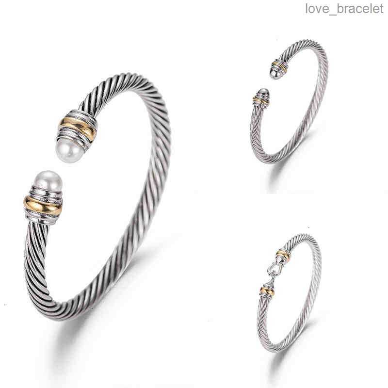 Bracelet Dy Luxury Designer Twisted Pearl Head Women Fashion Versatile Twist Bracelets Jewelry Platinum Plated Wedding Gifts 5MM