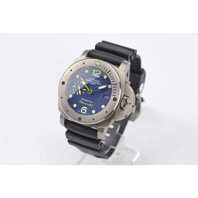 Luxury Automatic Mechanical Watch Paneraa Luminor Submersible 1950 Gmt Special Edition Pole2pole Pam719 Titanium Blue Dial Swiss P9 Mens Spo
Luxury Automatic Mechanical Watch Paneraa Luminor Submersible 1950 Gmt Special Edition Pole2pole Pam719 Titanium Blue Dial Swiss P9 Mens Spo