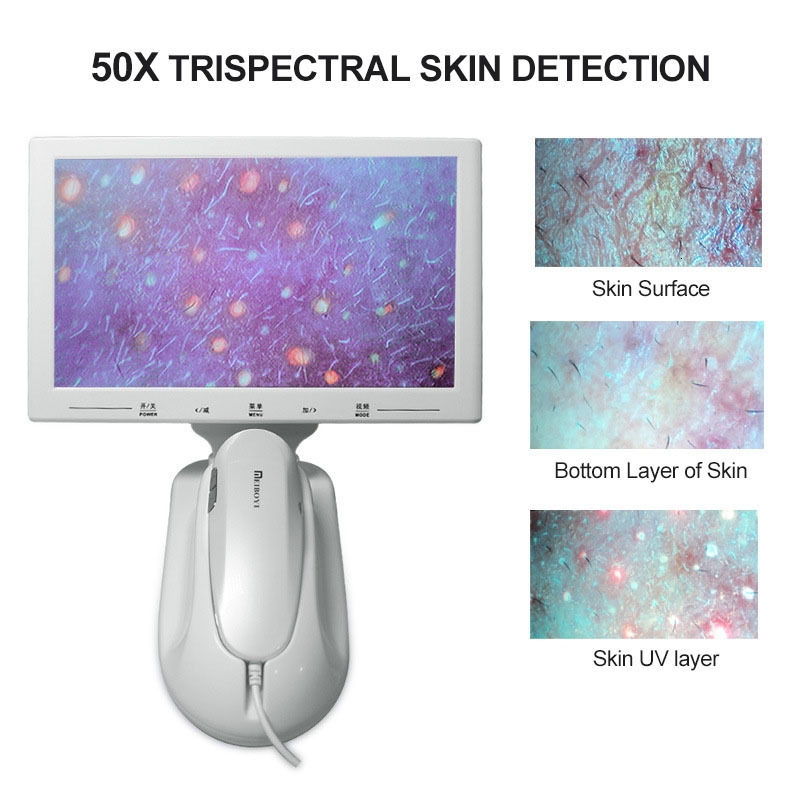 Face Care Devices Skin Hair Scalp Detector Follicle Oil Moisture Magnifying 11 Inch HD LCD Screen Microscope Tester 230307