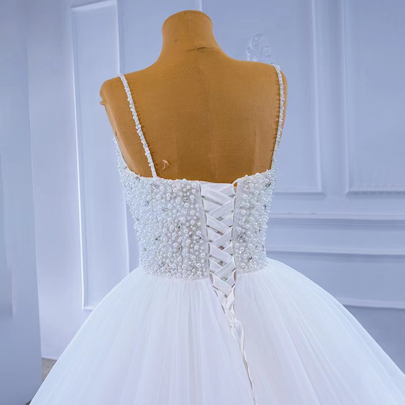 Beaded Embroidery Ball Gowns Wedding Dresses Princess Gown Corset Sweetheart Organza Ruffles Cathedral Train Bridal Dress Plus Size Custom Made vestid