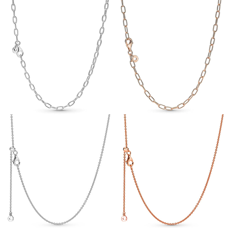 925 Silver Fit Pandora Necklace Pendant heart women fashion jewelry Rose Gold Logo Signature Sliding Clasp Link Chain Basic
925 Silver Fit Pandora Necklace Pendant heart women fashion jewelry Rose Gold Logo Signature Sliding Clasp Link Chain Basic