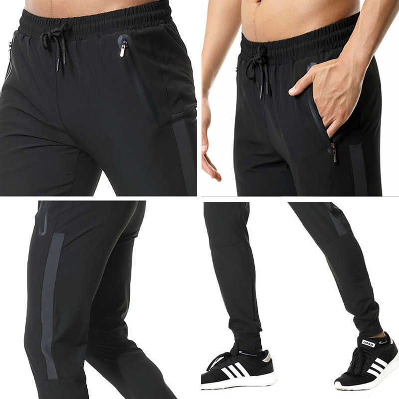 Men's Pants Jogging Pants For Men Breathable Sport Sweatpants With Zip Pocket Gym Training Workout Athletic Soccer Running Trousers Black Z0306