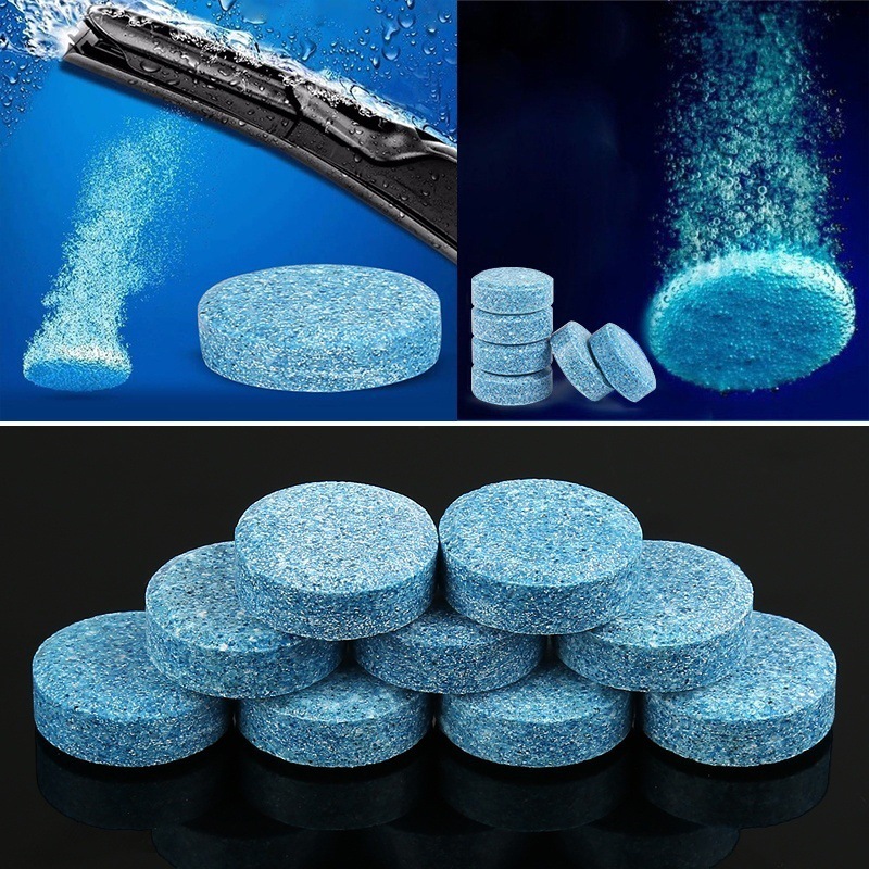 100Pcs Car Window Washing Effervescent Tablets Solid Cleaning Car Windshield Washer Fluid Glass Toilet Cleaning Car Accessories 20/40/60pcs