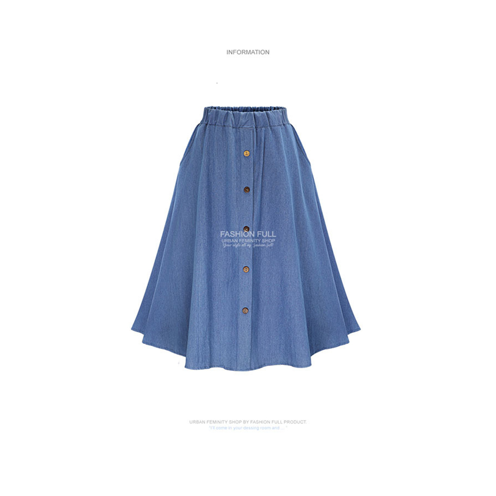 Skirts Summer Fashion Denim Midi Skirt Women Y2k High Waist Casual Jeans Long Skirts Female Street Style Vintage A-line Streetwear 230308