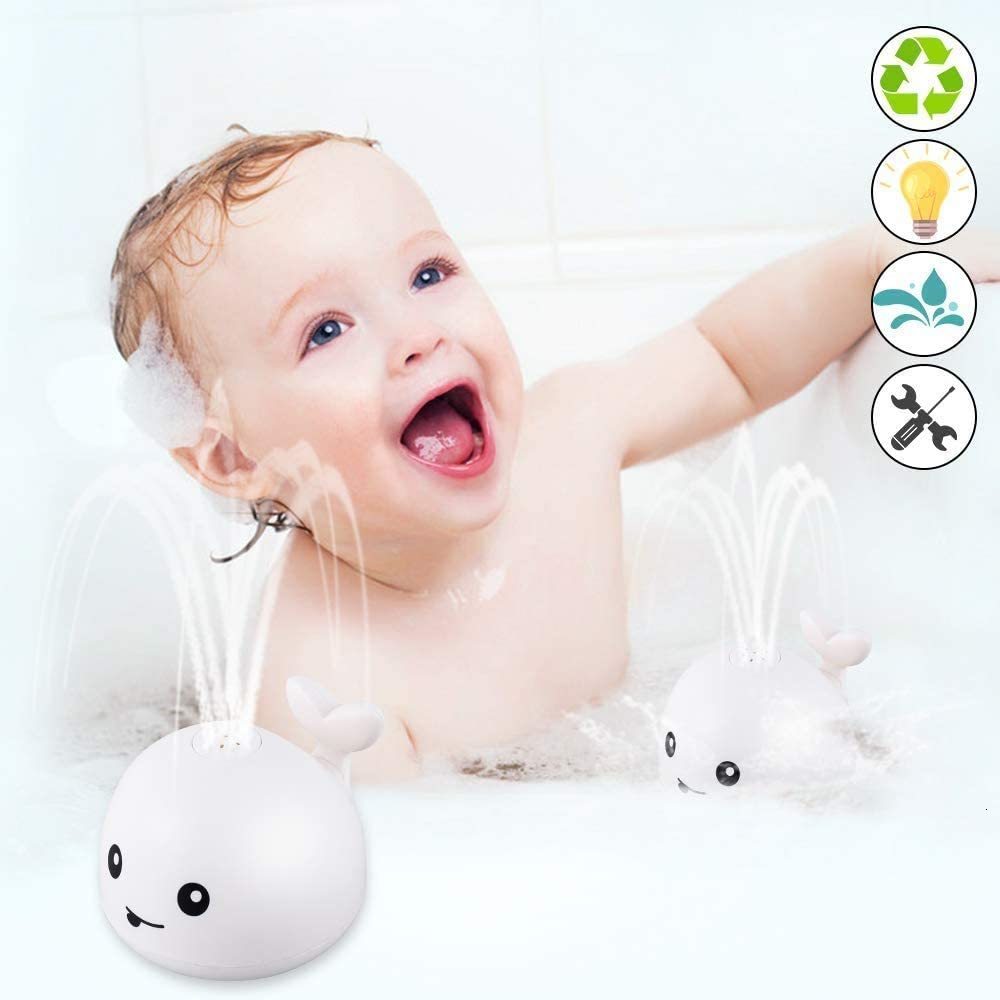 Bath Toys ZHENDUO Baby Whale Automatic Spray Water Toy with LED Light Sprinkler tub Shower for Toddlers Kids Boys 230307