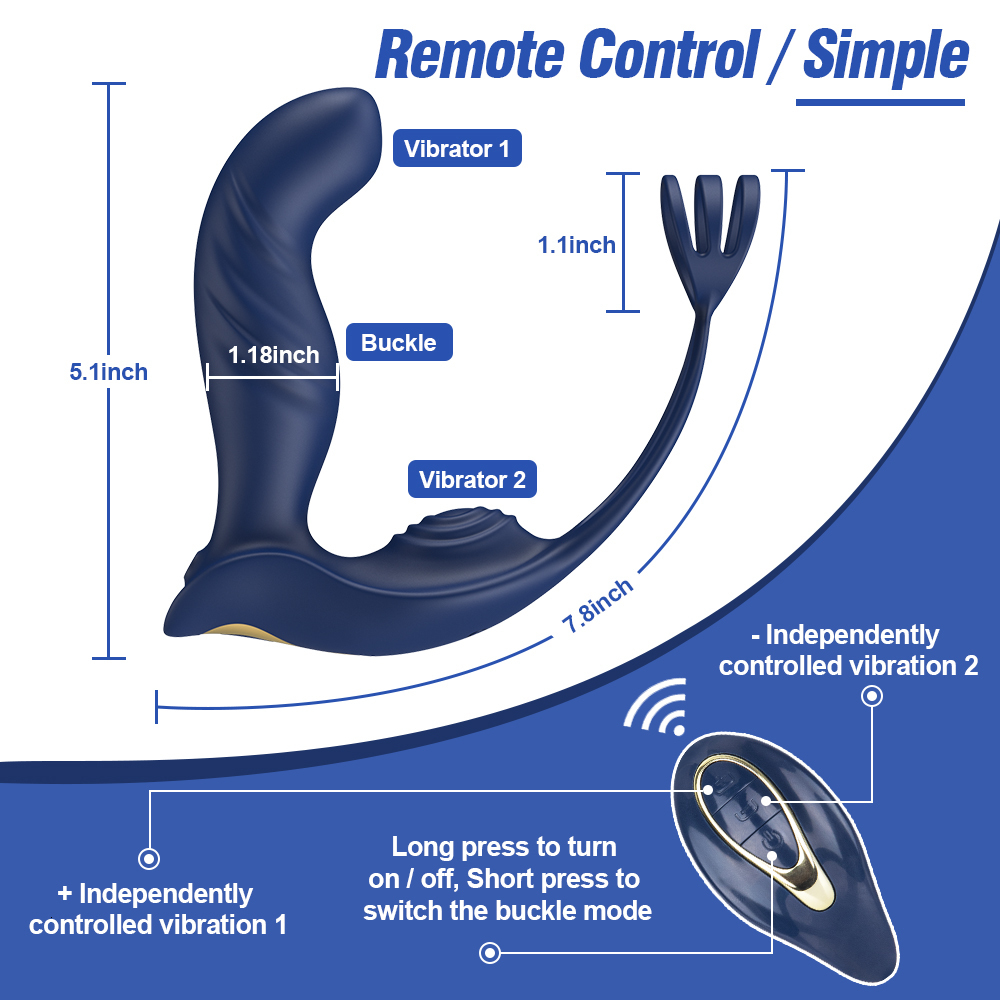 Anal Toys Vibrator Prostate Massager With Penis Ring Cockring Delay Ejaculation Remote Control Anus Butt Plug Sex Toy For Men Couple 230307