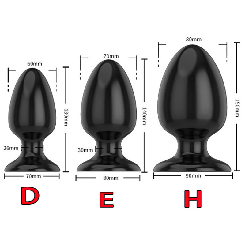 Anal Toys IGRARK Black Silicone Big Butt Plug 6 Sizes Smooth Soft Huge Adult Erotic Gay Sex For Woman Men 230307