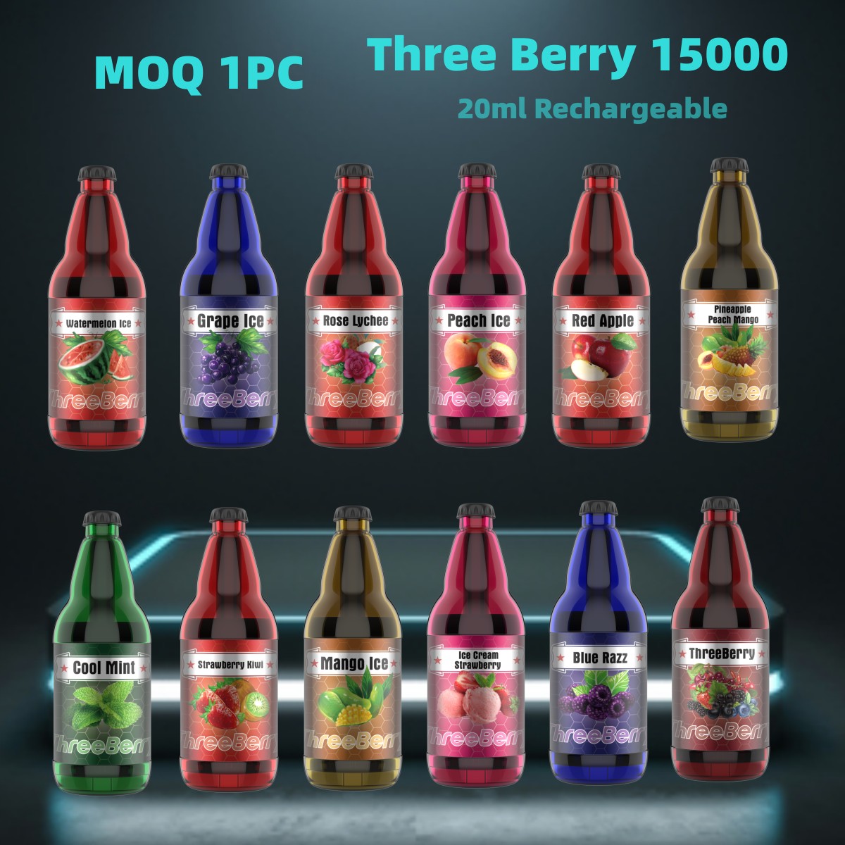 Authentic Disposable Crystal Vape Pen Three Berry bottle 15000 puffs 20ml 12 flavors Mesh Coil rechargeable 2% E cigarette flavor vs Randm 10000 puff
Authentic Disposable Crystal Vape Pen Three Berry bottle 15000 puffs 20ml 12 flavors Mesh Coil rechargeable 2% E cigarette flavor vs Randm 10000 puff