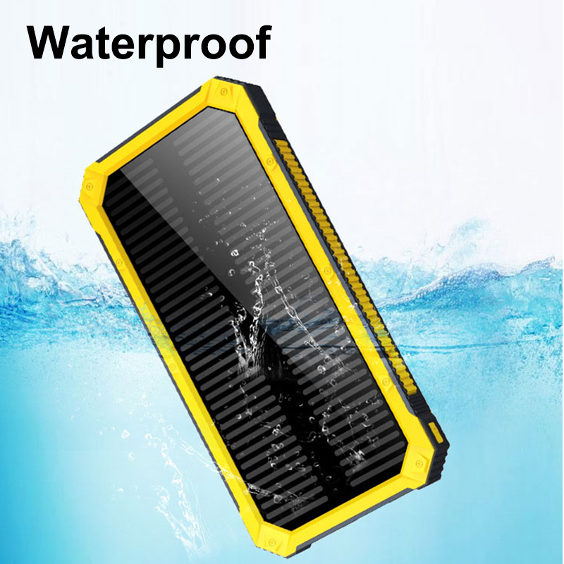 20000mAh Solar Power Bank Two-way Fast Charging High capacity External Battery with Indicator Light for Outdoor Xiaomi Iphone
