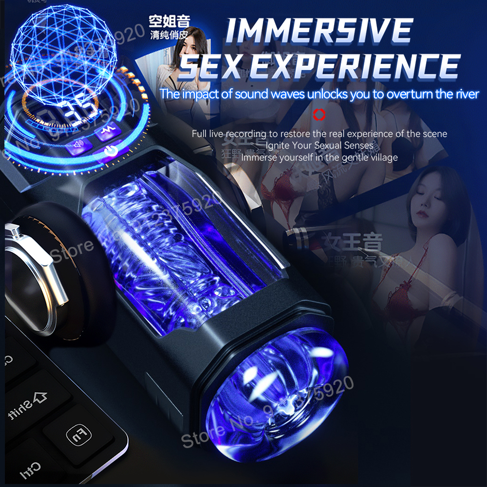Masturbators Automatic Male Masturbator Cup Powerful Vibration Vagina Blowjob Pussy Masturbation Sex Toys for Men Goods Adult Mastubator 230307