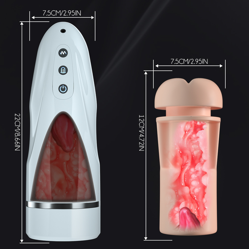 Masturbators Tongue Licking Automatic Male Masturbator Sex Toys for Men Masturbation Cup Realistic Vagina Vibrator Pussy Blowjob Simulator 230307