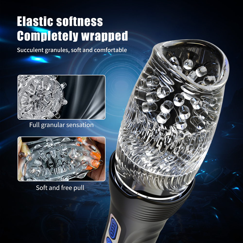 Masturbators 360°Rotation Male Masturbator Cup Penis Stimulate Massager Exercise Lasting Sex Toys For Men Strong Vibrator Delay Erotic 230307