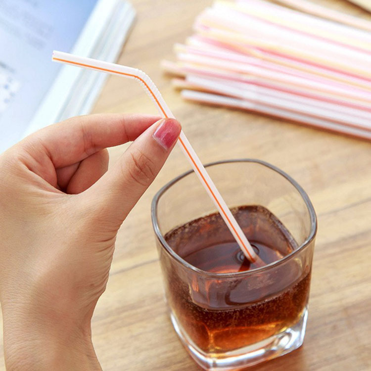 100pcs/bag Disposable Plastic Drinking Straws colorful Bend Drink Straws Fruit Juice Milk Tea Pipe Bar Party Accessory