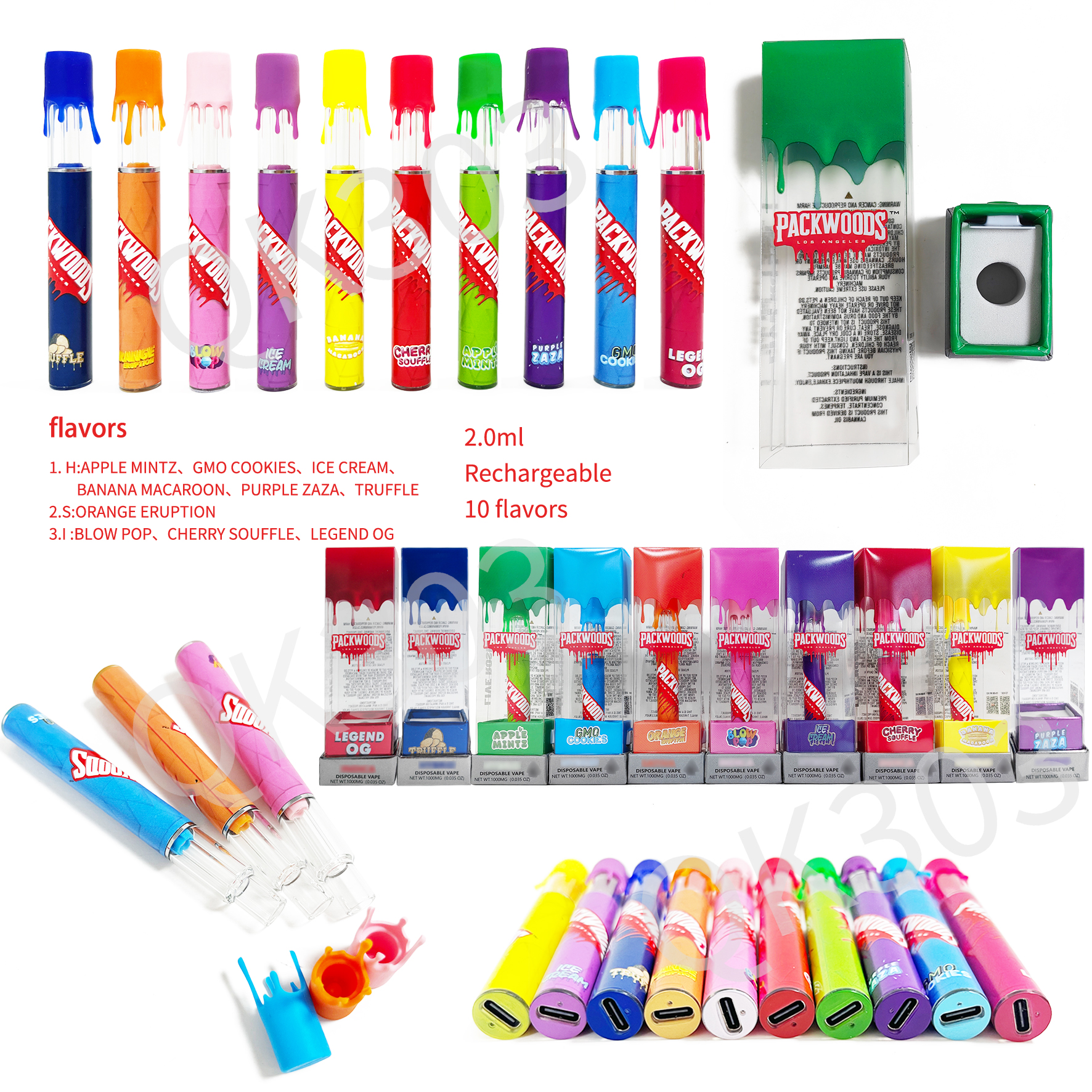 USA Stock Packwoods Glass Disposable vape pens Rechargeable Battery Empty Vape Pen 1ml Vaporizer with Packing
USA Stock Packwoods Glass Disposable vape pens Rechargeable Battery Empty Vape Pen 1ml Vaporizer with Packing
