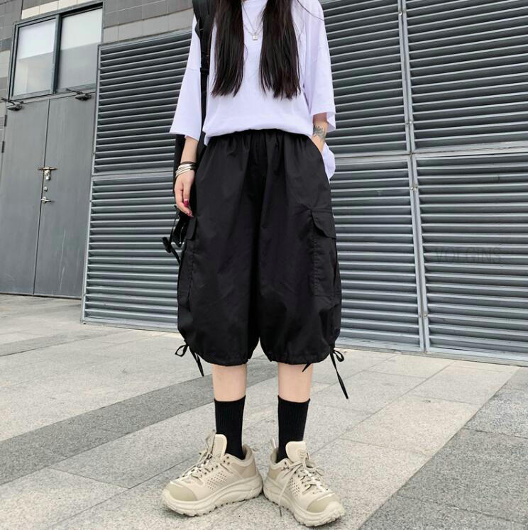 Women's Shorts Cargo Men Women 2023 Summer Korean Style High Waist Casual Straight Wide Leg Students Loose Wild Pants 230308