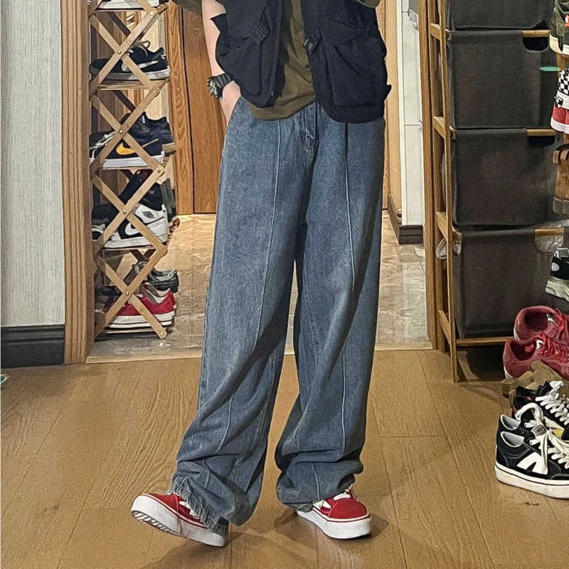 Men's Jeans BrownBlueBlack Baggy Jeans Men Fashion Casual Wide Leg Jeans Men Streetwear Loose Hip Hop Straight Denim Pants Mens Trousers Z0301