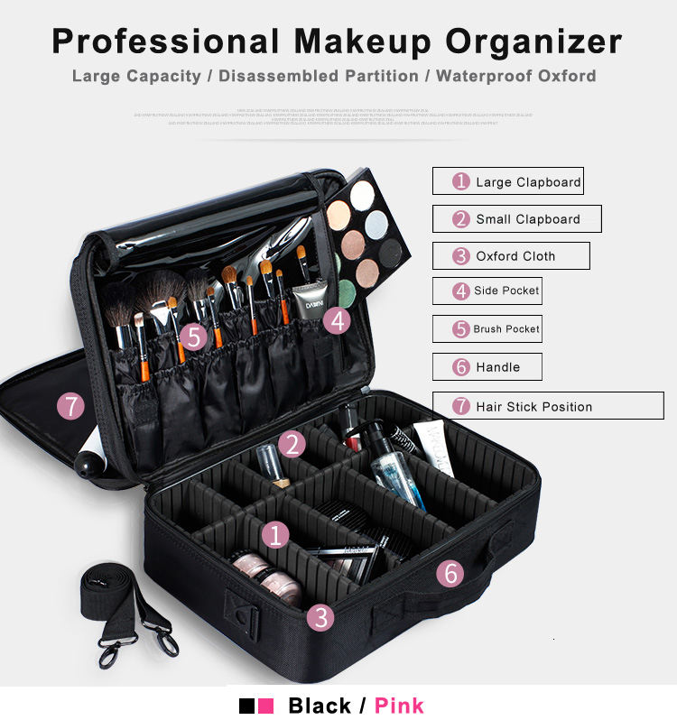 Cosmetic Bags Cases High Quality Make Up Bag Professional Makeup Case Makeup Organizer Bolso Mujer Cosmetic Case Large Capacity Storage Bag 230308