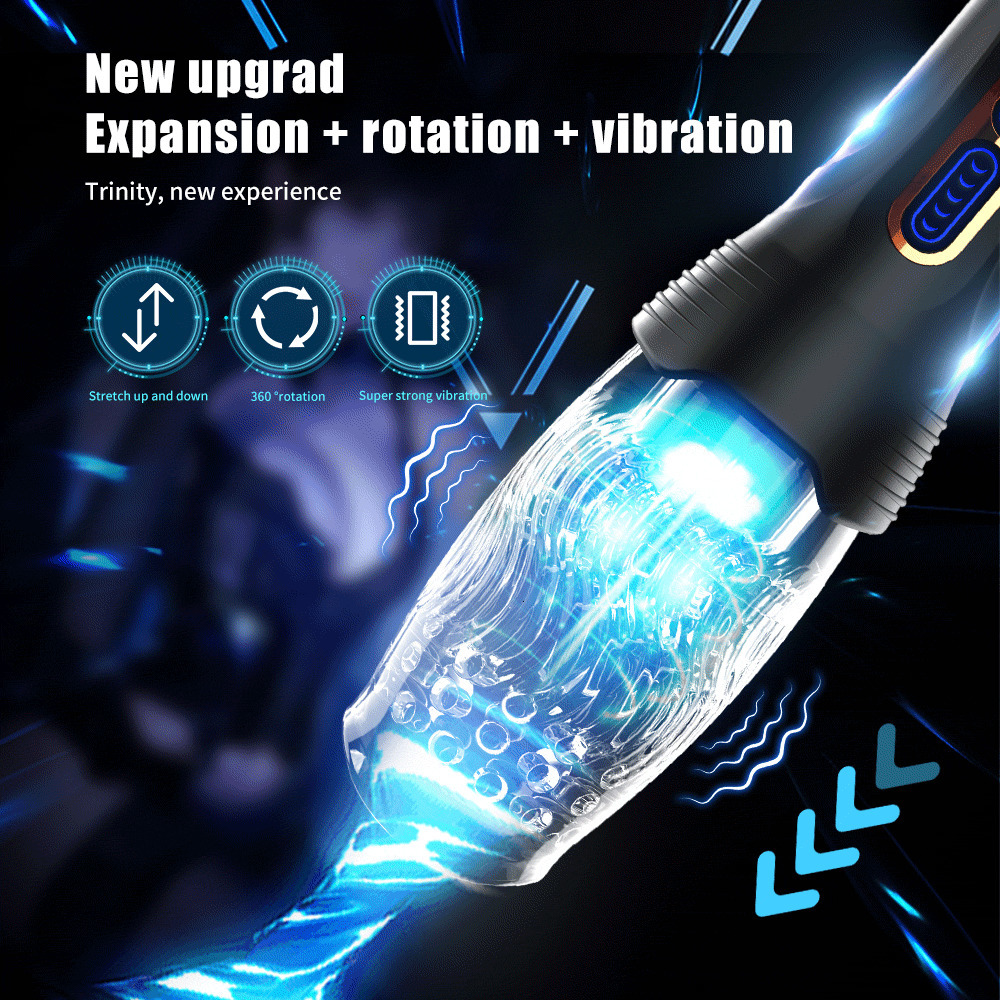 Masturbators 360°Rotation Male Masturbator Cup Penis Stimulate Massager Exercise Lasting Sex Toys For Men Strong Vibrator Delay Erotic 230307
