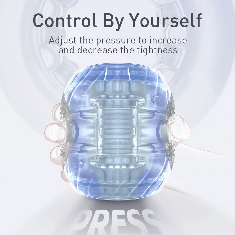 Masturbators DRYWELL Pressable OpenEnded Automatic Male Masturbator Blowjobs Mens Glans Trainer Sex Toys for Men Vagina Masturbation 230307