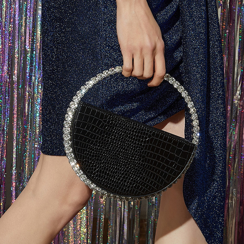HBP Circular Glittering Crystal Evening Bags Women Metallic Handle Rhinestone Clutch Purses And Handbags Wedding Party Luxury, White
HBP Circular Glittering Crystal Evening Bags Women Metallic Handle Rhinestone Clutch Purses And Handbags Wedding Party Luxury, White
