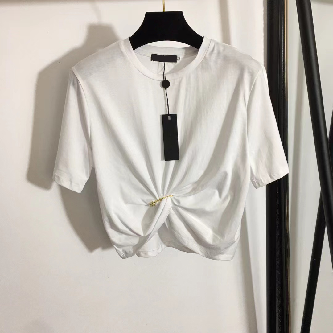 2023 Designers T-shirts Women Tees Apparel Casual Chest unprinted Luxurys Streets Short Sleeve Tops Clothes Pin Retraction Waist Short Style Crop black white S
2023 Designers T-shirts Women Tees Apparel Casual Chest unprinted Luxurys Streets Short Sleeve Tops Clothes Pin Retraction Waist Short Style Crop black white S