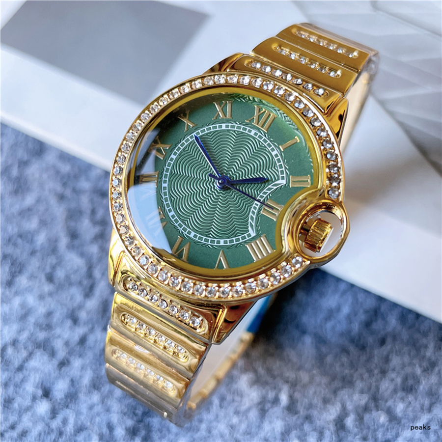 Fashion Full Brand Wrist Watches Women Ladies Girl Crystal Style Luxury With Logo Steel Metal Quartz Clock CA 70, Gold green
Fashion Full Brand Wrist Watches Women Ladies Girl Crystal Style Luxury With Logo Steel Metal Quartz Clock CA 70, Gold green