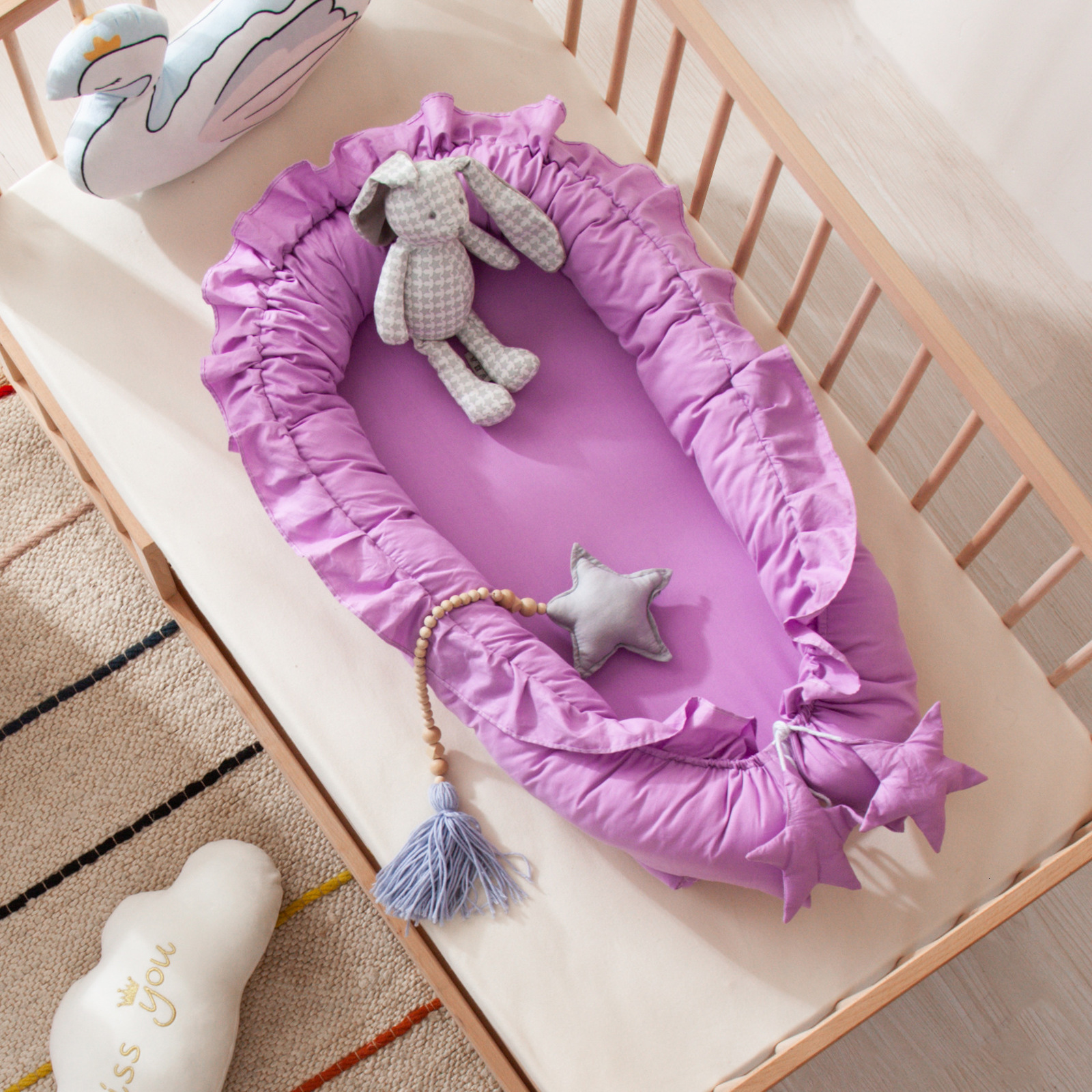 Baby Rail Removable Sleeping Nest for Bed Crib with Pillow Travel Playpen Cot Infant Toddler Cradle Mattress Shower Gift 230308