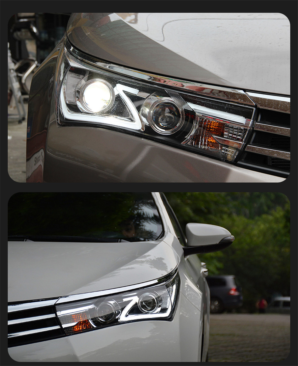 Headlights LED Bulb For Toyota Corolla 20 14-20 16 Head Lights Z Style Daytime Running Lights Turn Signal