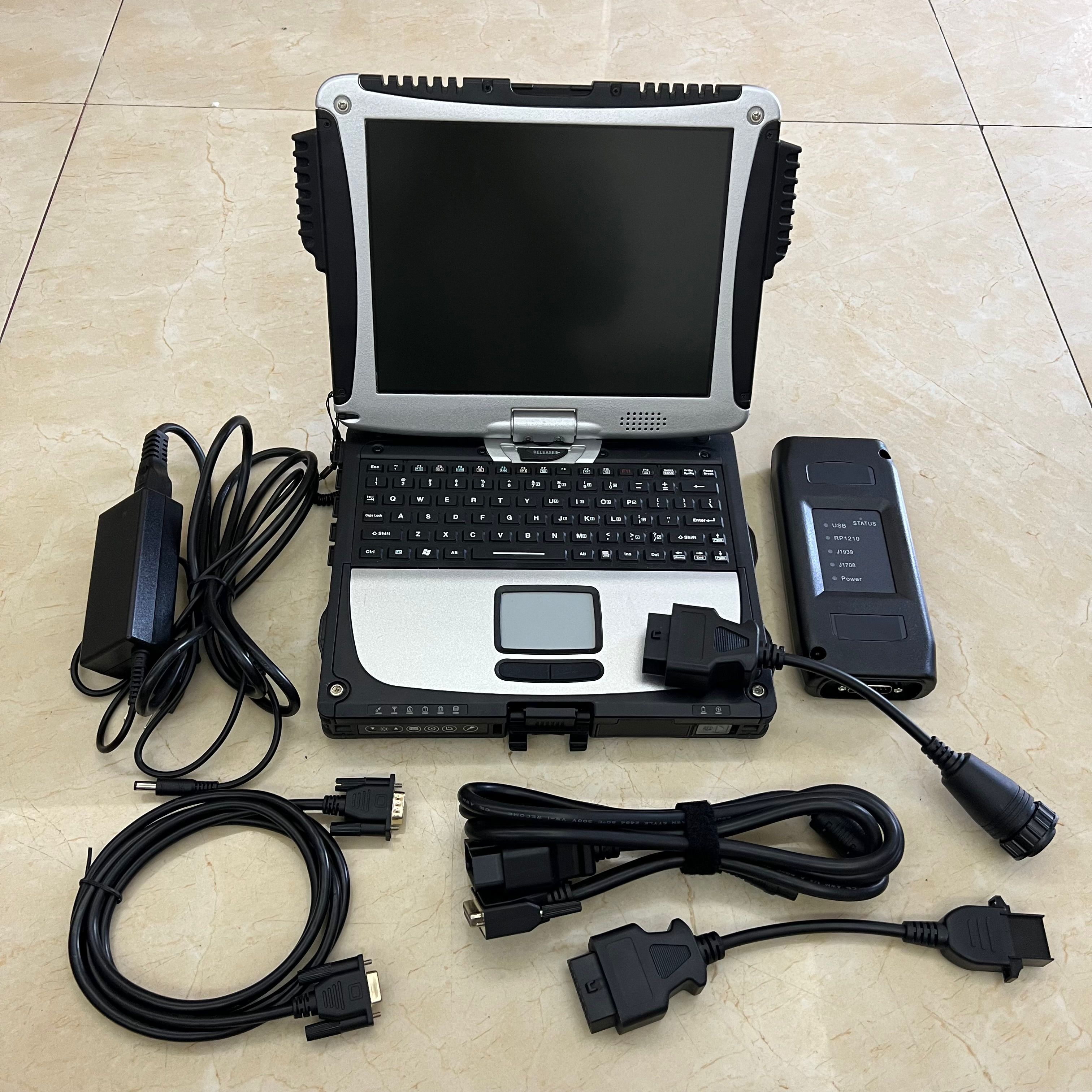 for volvo diagnose tool truck scanner vcads pro all cables with cf19 laptop 24v heavy duty diagnostic