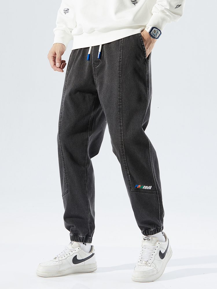 Men's Jeans Spring Autumn Plus Size Baggy Jeans Men Black Blue Stretch Cotton Denim Joggers Cargo Pants Casual Loose Harem Jean Trousers 8XL 2303