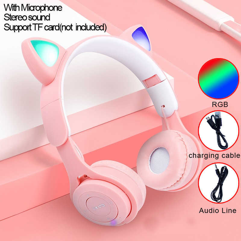 Cell Phone Earphones Flash Light Cute Cat Ears Wireless Headphone with Mic Control LED Kid Girl Stereo Music Helmet Bluetooth Headset Gift W0308, Pink without box
Cell Phone Earphones Flash Light Cute Cat Ears Wireless Headphone with Mic Control LED Kid Girl Stereo Music Helmet Bluetooth Headset Gift W0308, Pink without box