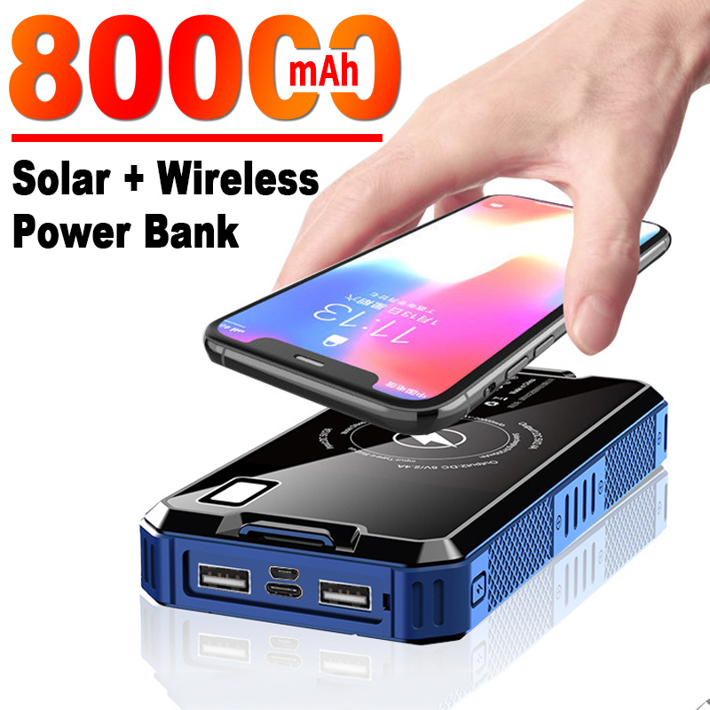 30000mAh Solar Wireless Power Bank High Capacity Portable External Battery with LED Flashlight Outdoor Travel for IPhone Xiaomi
30000mAh Solar Wireless Power Bank High Capacity Portable External Battery with LED Flashlight Outdoor Travel for IPhone Xiaomi