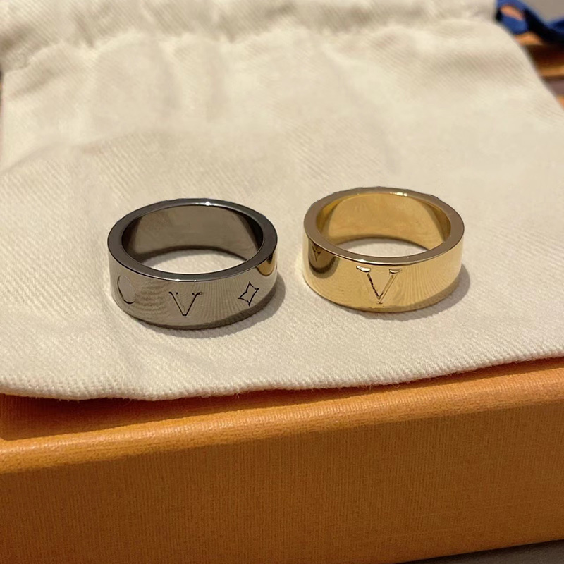 Luxurys Designers Ring Printed Rings For Women Classic Lettering Gold And Silver Plated Couple Rings Top Level Gift Casual Fashion Party