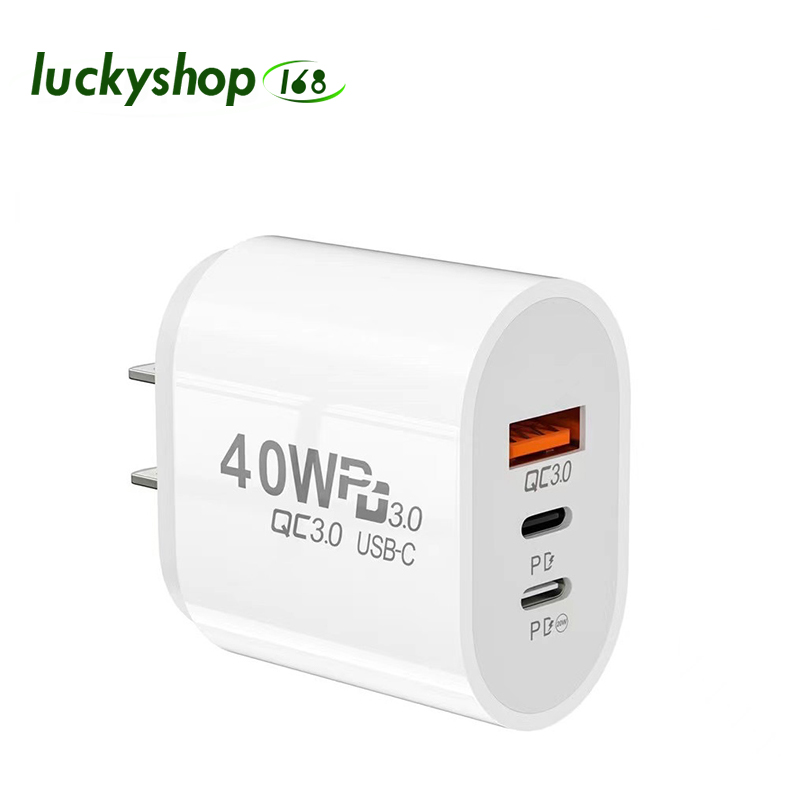 

40W 3A 3 Ports Cell Phone Chargers Dual PD Type c Wall Charger Fast Charging Power Adapters For Samsung s20 s22 Utral Htc Xiaomi Huawei