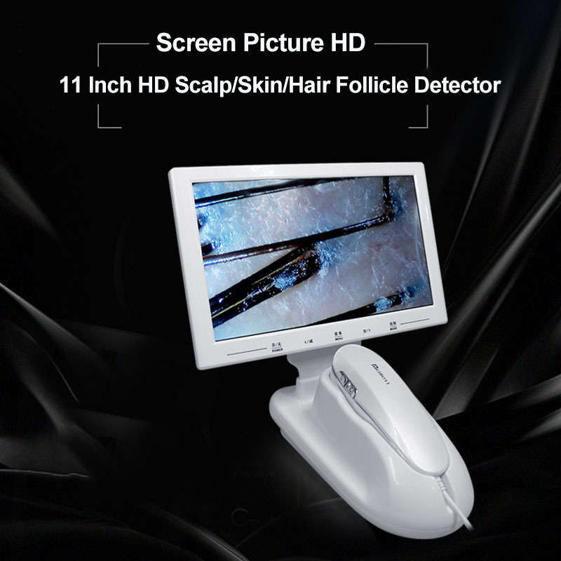 Face Care Devices Skin Hair Scalp Detector Follicle Oil Moisture Magnifying 11 Inch HD LCD Screen Microscope Tester 230307